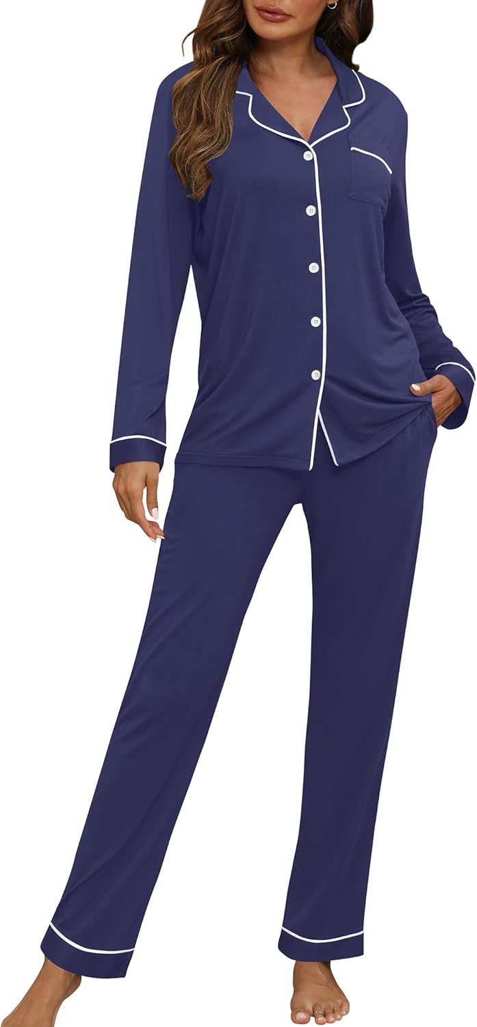 HNG Women Pajama Set Long Sleeve Sleepwear for Ultimate Comfort