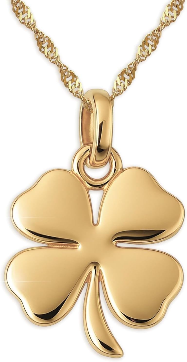 925 Sterling Silver Four Leaf Clover Necklace - Good Luck Charm