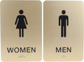 Non-Accessible ADA Restroom Sign Set with Braille - Gold Finish