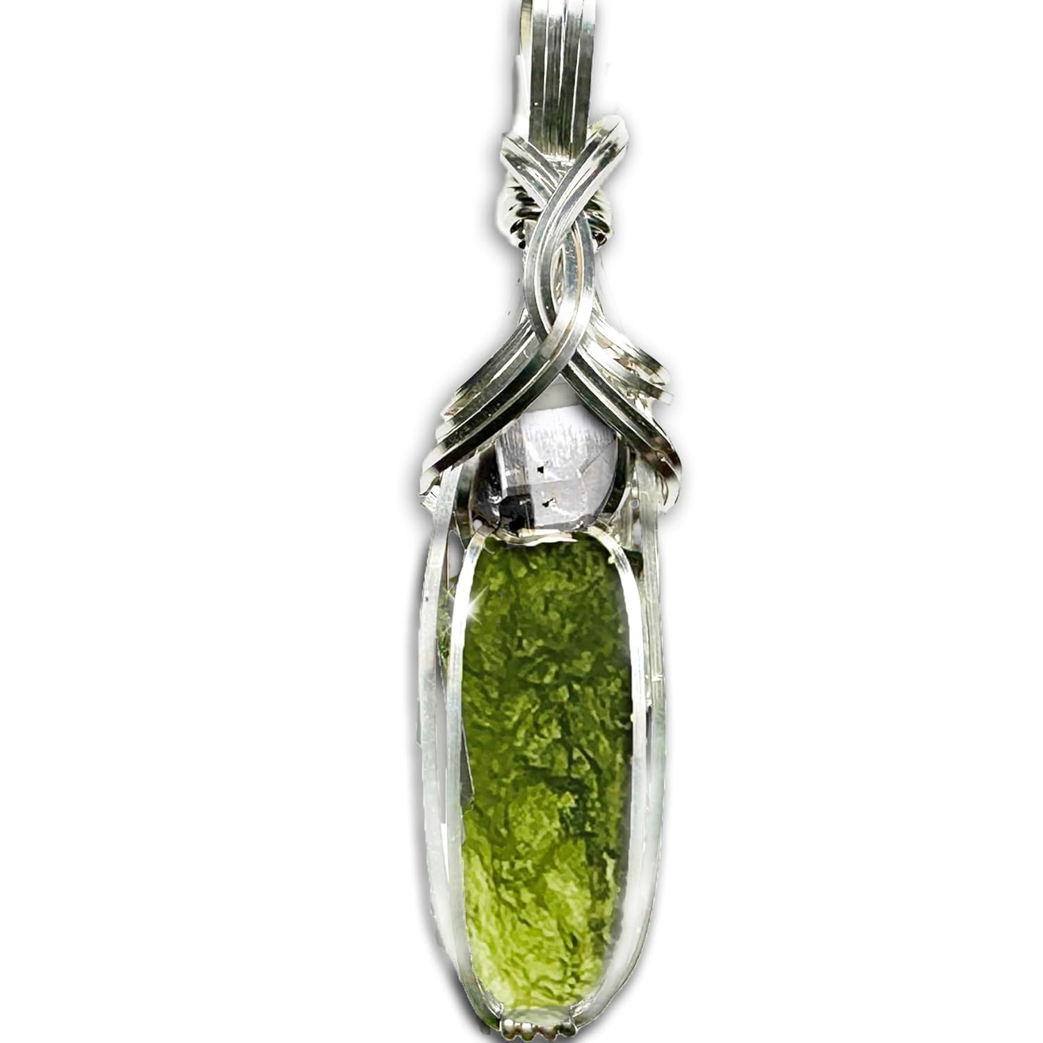 Genuine Moldavite Crystal Necklace Pendant for Healing Energy