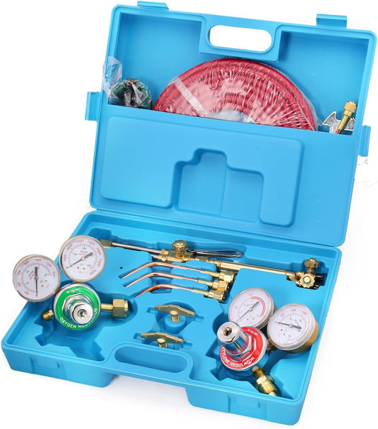 Portable Oxygen Acetylene Welder Set with Nozzles and Case
