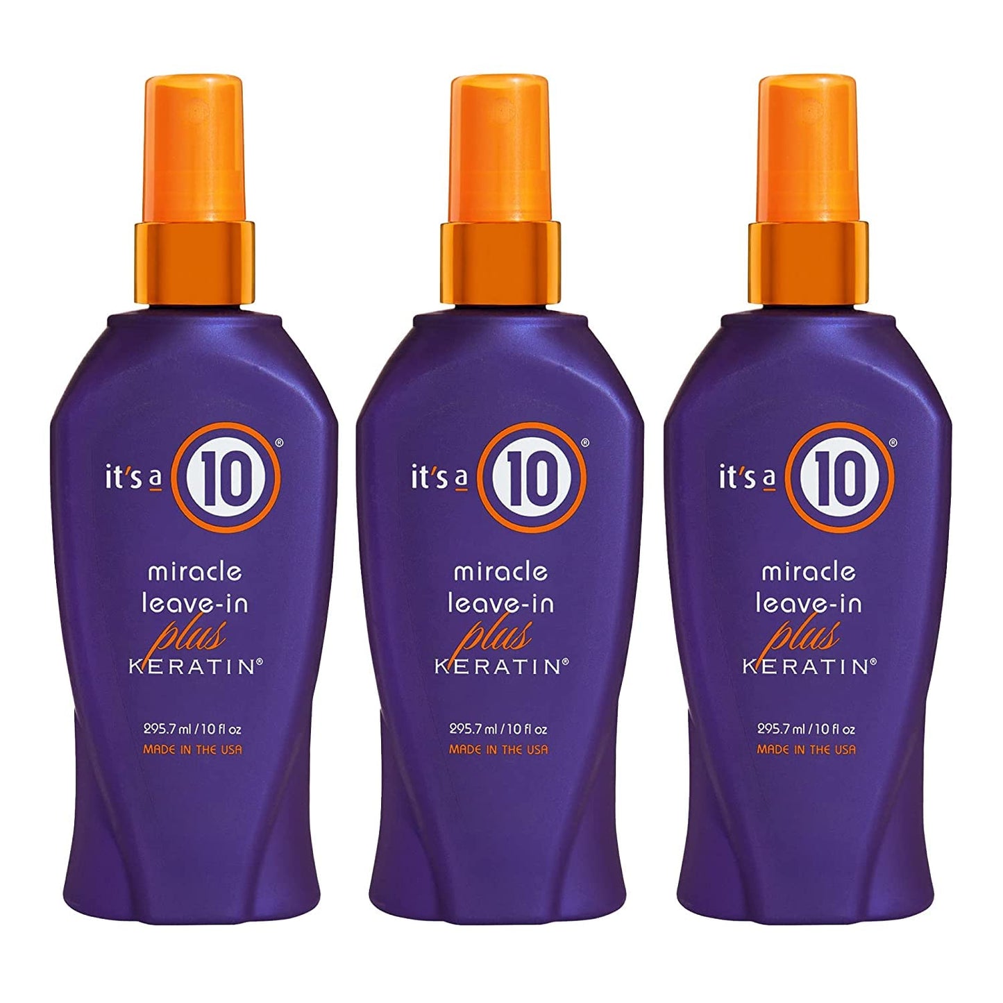 It's a 10 Miracle Leave-In Spray - Strengthens with Keratin - 10 oz x 3