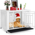 Dog Crate Furniture with Wheels 38 in - Decorative End Table Crate