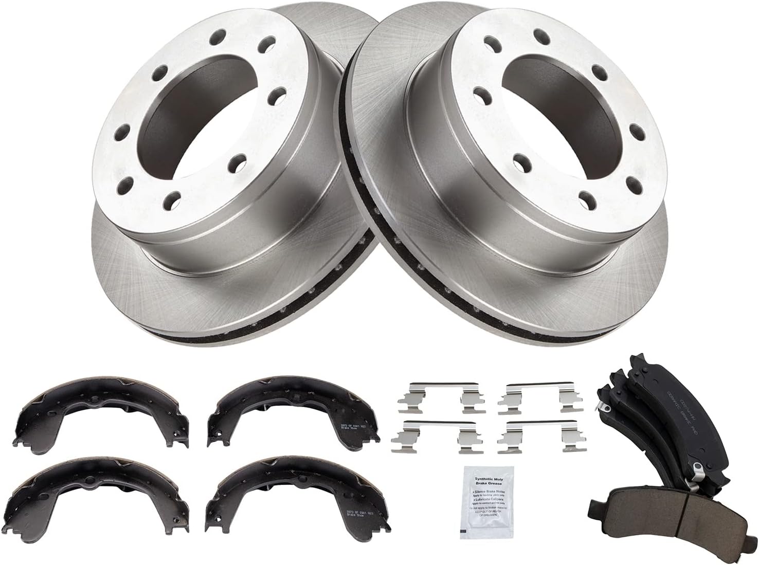 TRQ Rear Brake Pad & Rotor Kit for 2008-2016 GMC Savana 3500