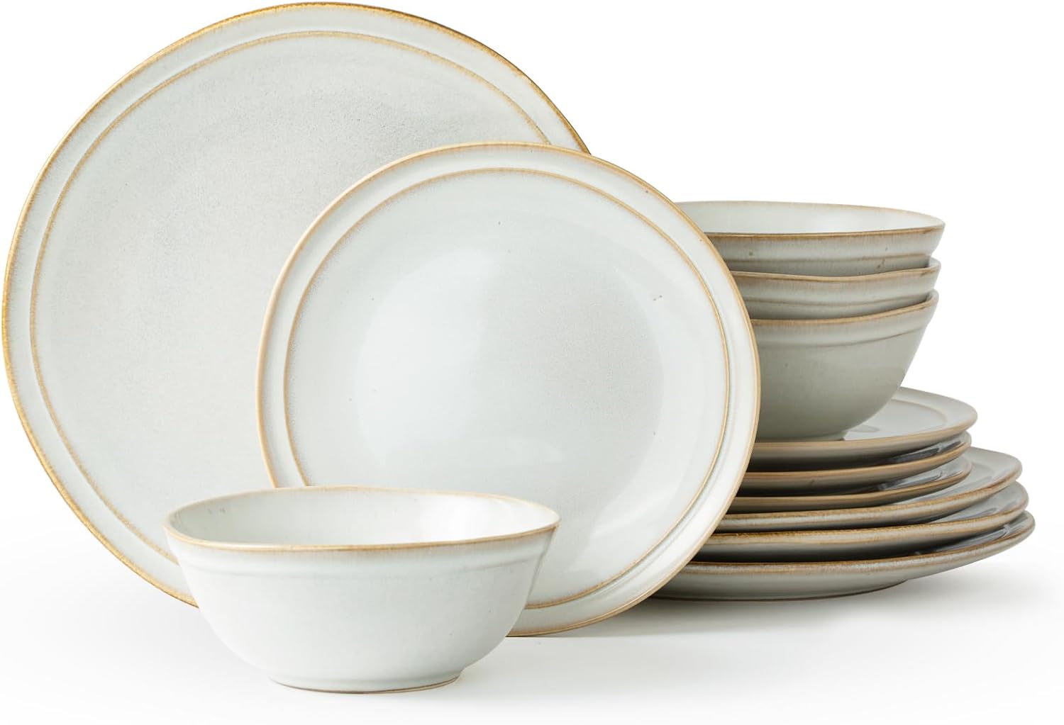 Famiware Aegean Stoneware Dinnerware Set for 4 - Unique Plates