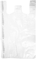 SSWBasics White Plastic T-Shirt Bags with Handles - Case of 1000