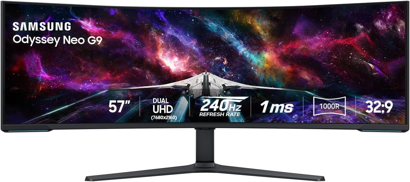SAMSUNG Neo G9 Curved Gaming Monitor: Dual 4K UHD, 240Hz, 1ms