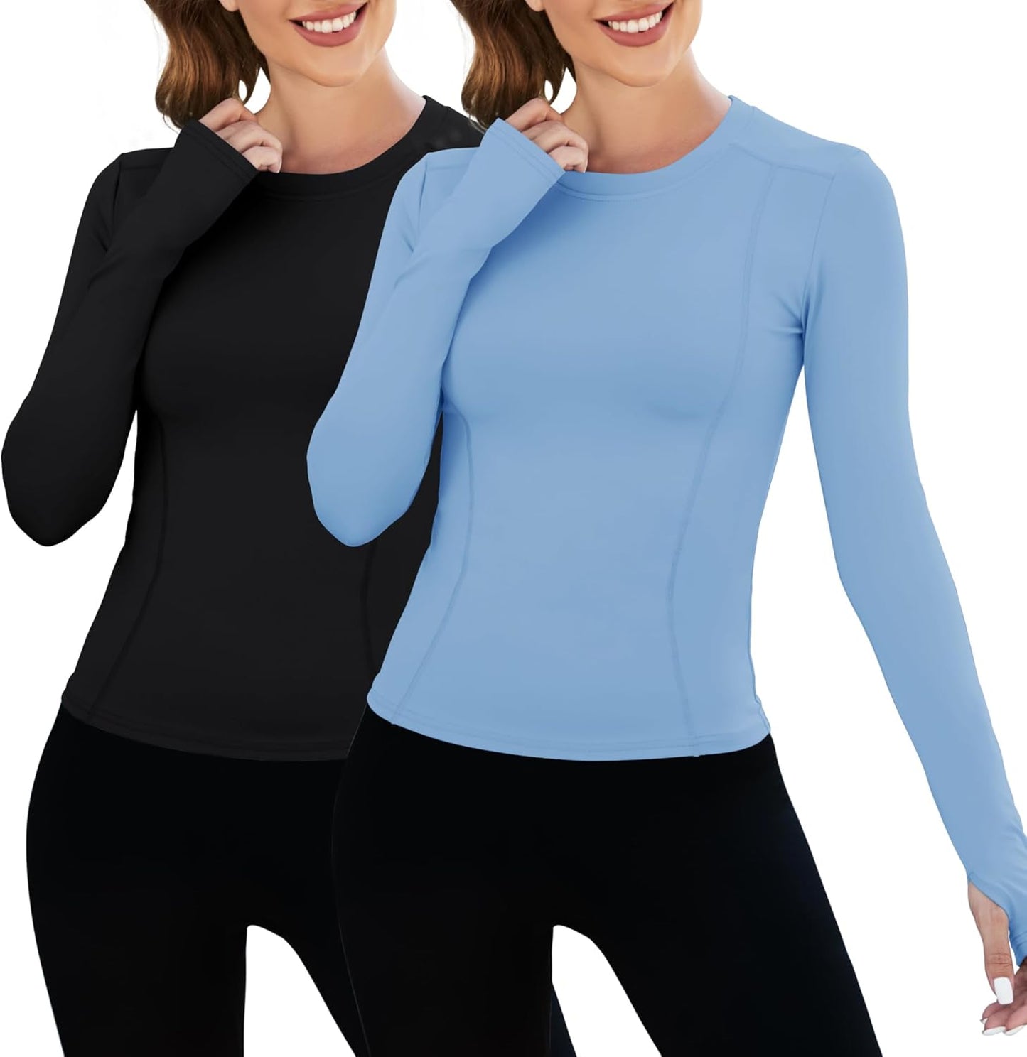 Loovoo Women Workout Shirts Athletic Compression Tee for Gym