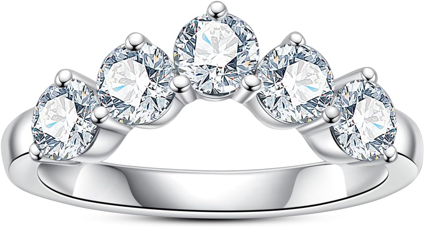 Moissanite Eternity Rings for Women with D Color VVS1 Clarity
