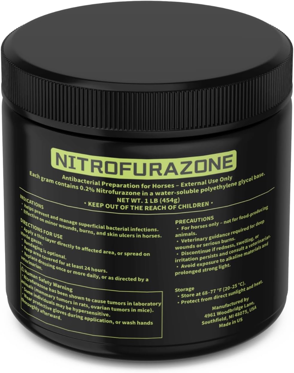 Natural Equine Wound Care Treatment for Horses, 1LB Nitrofurazone