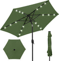 7.5ft Patio Umbrella with Solar-Powered LED Lights for Comfort
