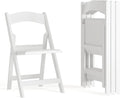 Set of 4 White Resin Folding Chairs - 800LB Capacity