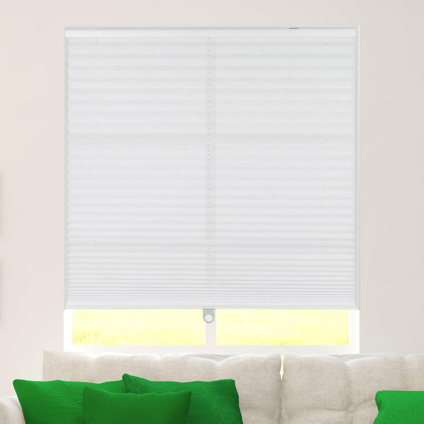 Calyx Interiors Pleated Fabric Window Shade, Cordless 36in W x 60in H