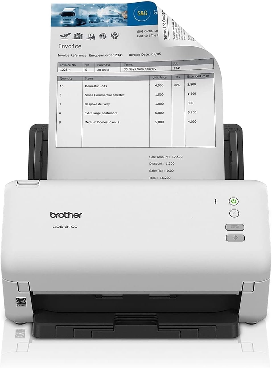 Brother ADS-3100 High-Speed Desktop Scanner for Home Office Use