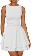 Kaximil Ruffle Hem Boat Neck Mini Dress - Flattering (Style GQK3)