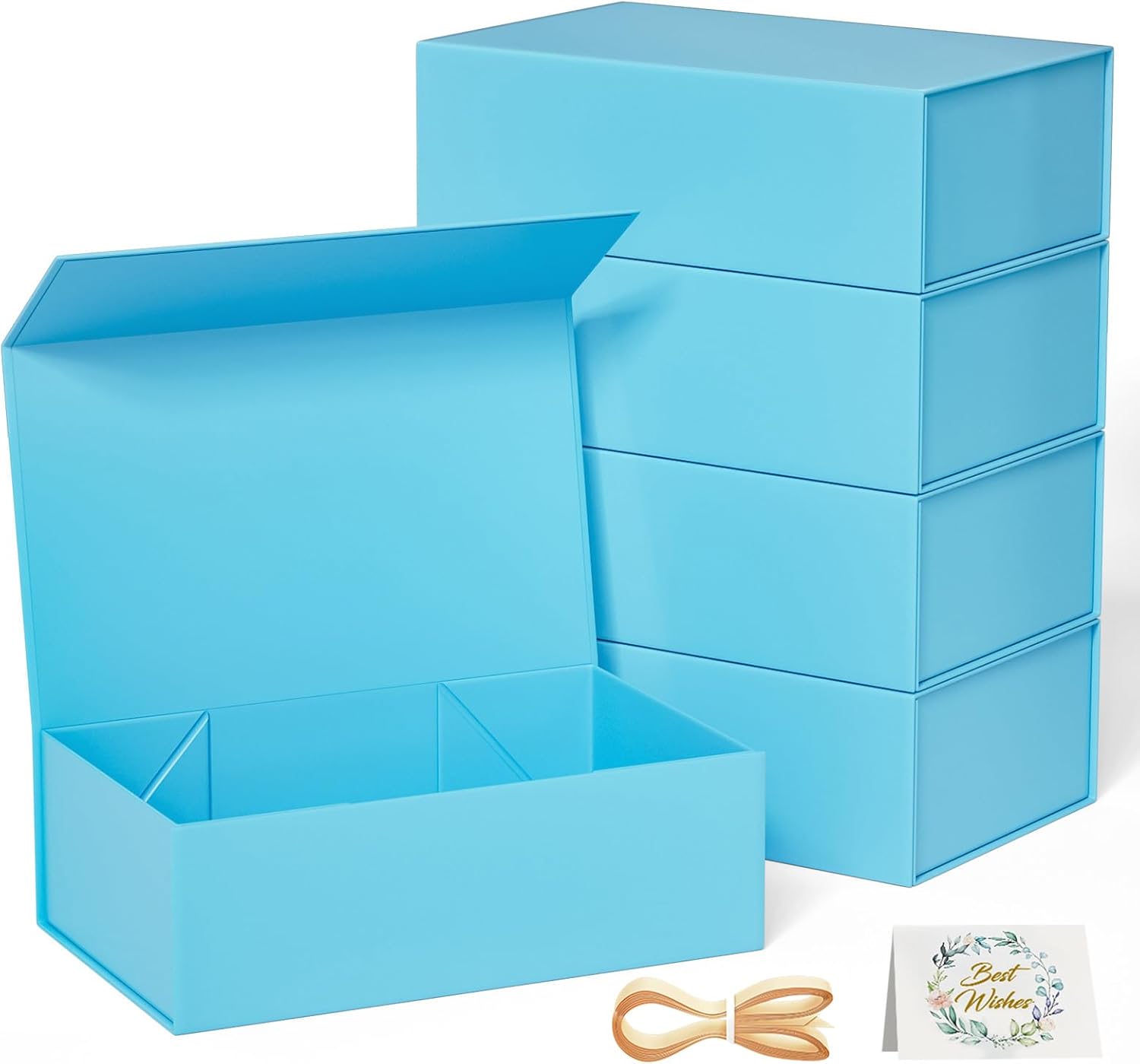 5 Pack Blue Gift Box with Magnetic Closure for Special Occasions