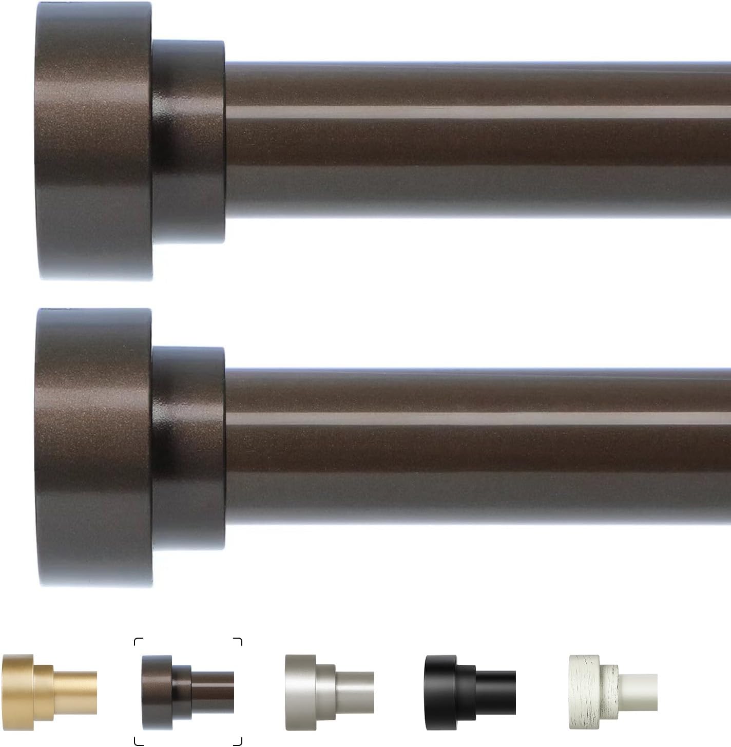 Heavy Duty Bronze Curtain Rods for Windows 66 to 120 Inch