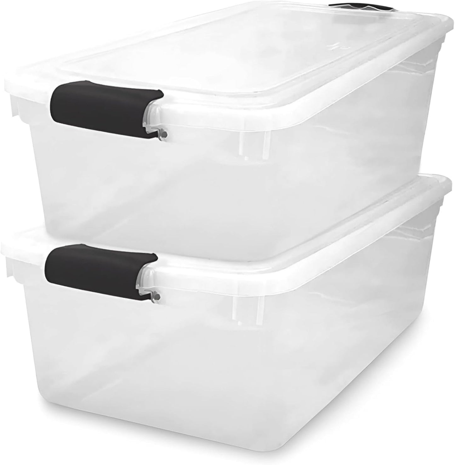 Large Clear Plastic Storage Bins with Lids for Home Organization