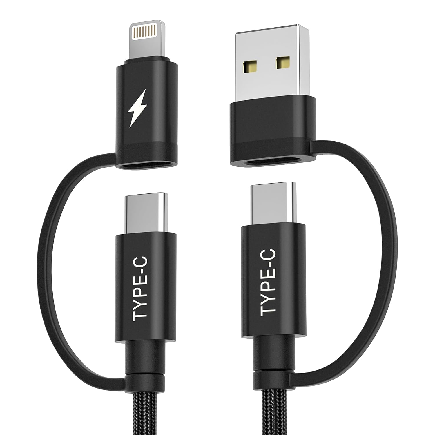 4-in-1 60W Fast Charger Cable for Galaxy S24/S23/S22