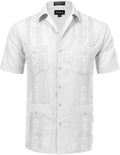 Allsense Men's Cuban Guayabera Shirt Short-Sleeve Button-Down Style