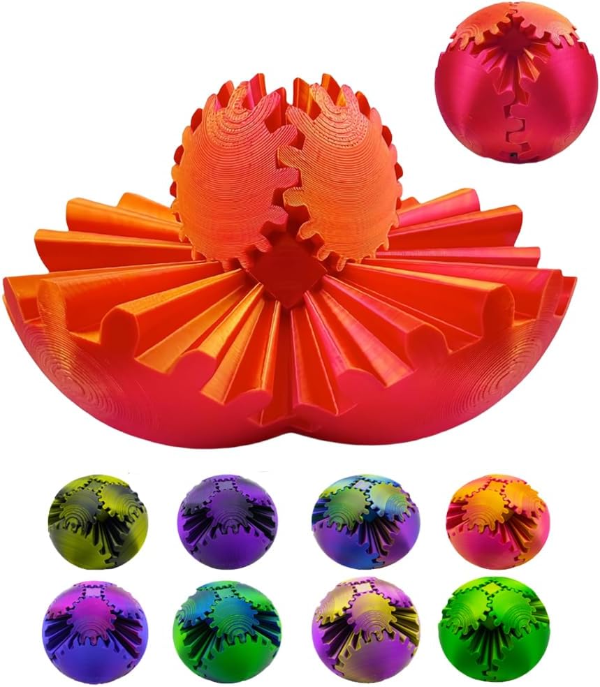 Stress-Relieving 3D Gear Ball for Autism
