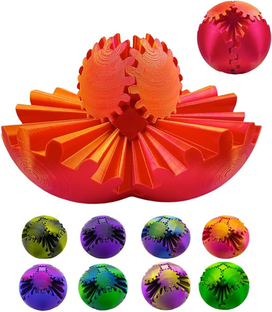 Stress-Relieving 3D Gear Ball for Autism