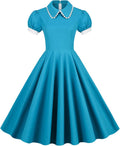 Women's Classic 1950s Polka Dot Swing Dress for Events