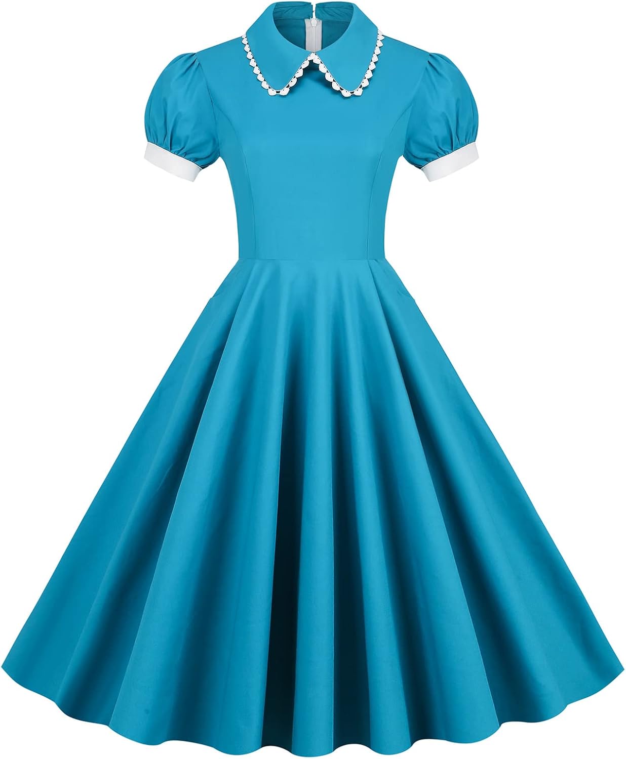 Vintage 1950s Retro Polka Dot Cocktail Party Swing Dress