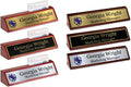 Custom Desk Wedge Name Plate - Personalized Engraved Wood (2x10 in)