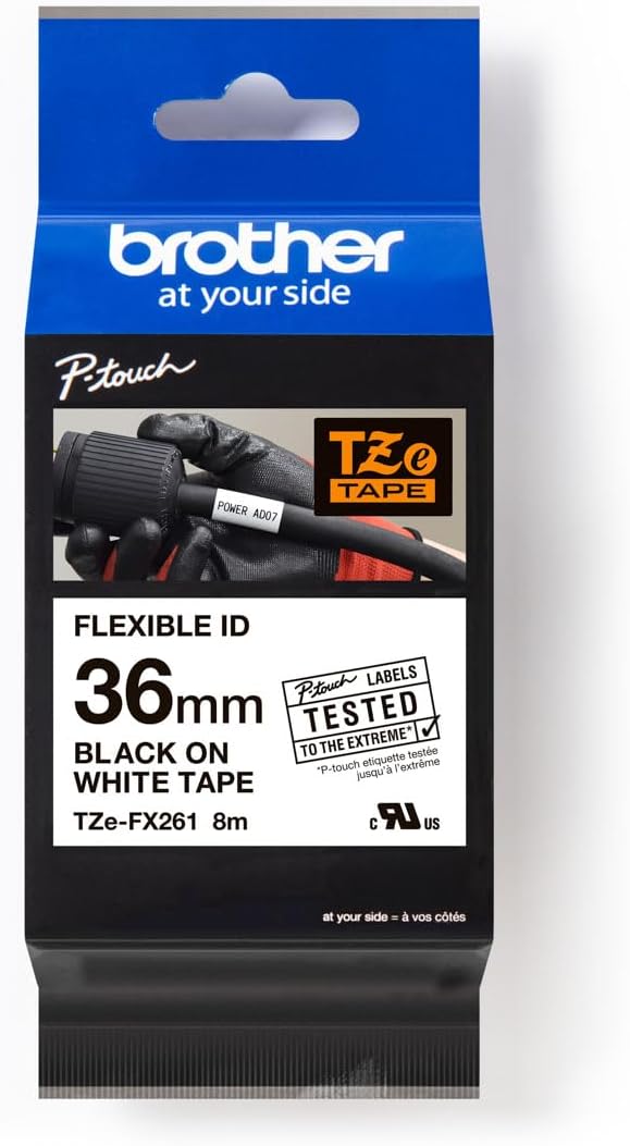 Brother TZe-FX261 Flexible ID Labelling Tape for Cables and Pipes