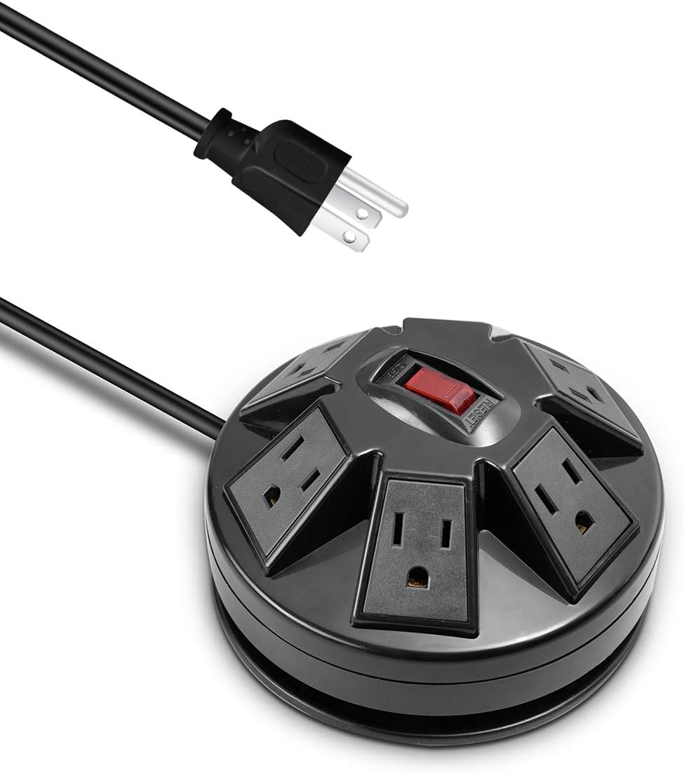 KMC 6-Outlet Surge Protector Power Strip with USB - Overload Protection