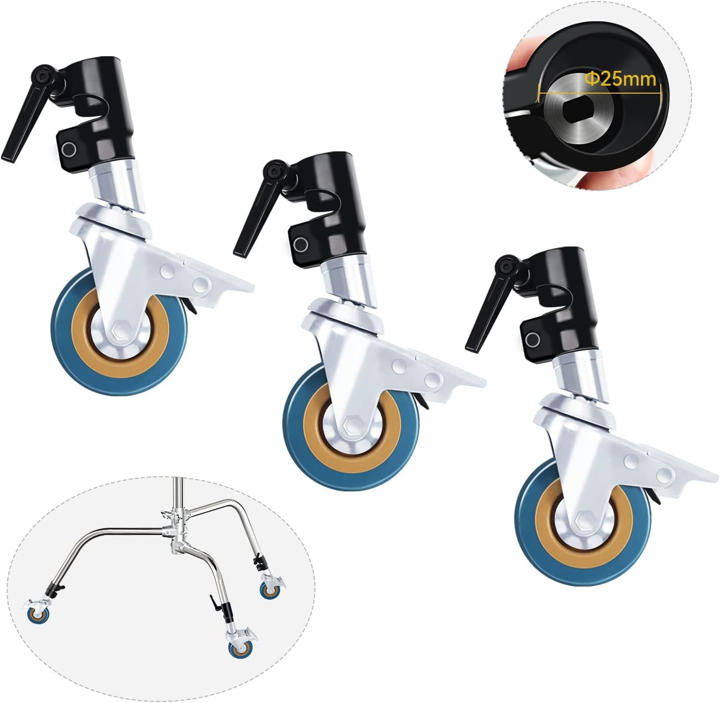 Photography C Stand Wheels 25mm for Easy Mobility and Stability
