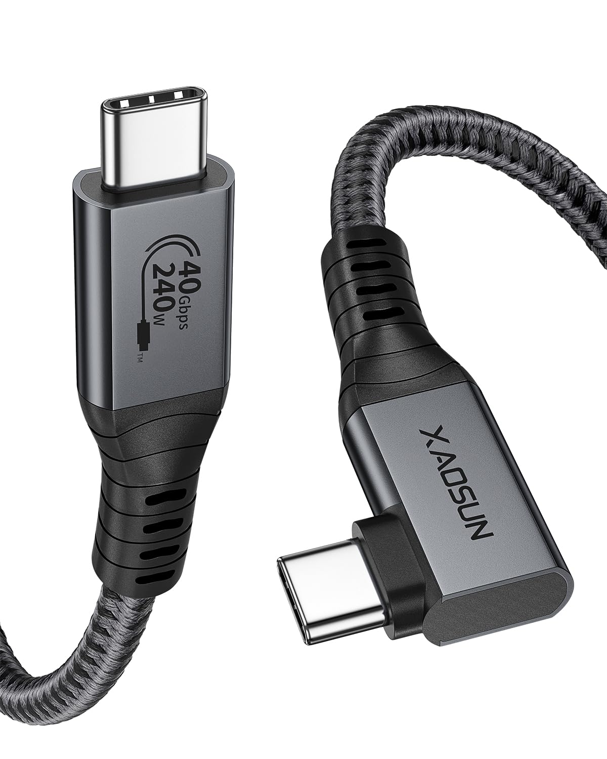 240W Thunderbolt 4 Cable - 90 Right Angle, 40Gbps Speed