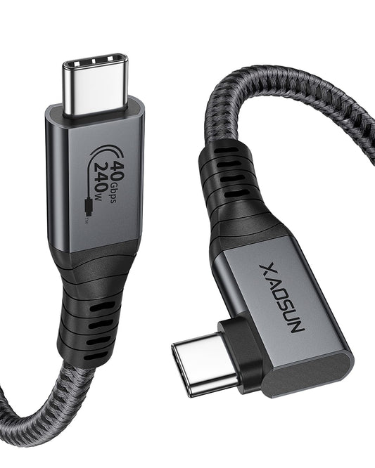 240W Thunderbolt 4 Cable - 90 Right Angle, 40Gbps Speed