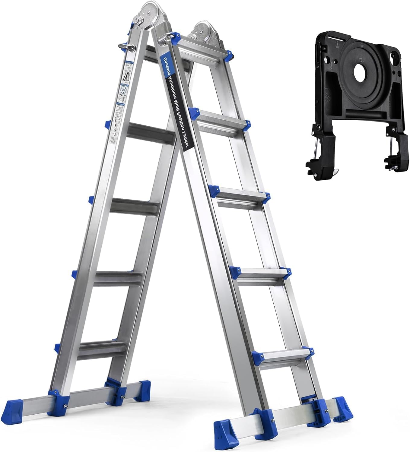 Soctone 5 Step Extension Ladder 17 Ft with Tool Tray & Stabilizer