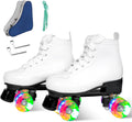 Wiwiy Roller Skates for Women and Men - Adjustable Shiny Four Wheel