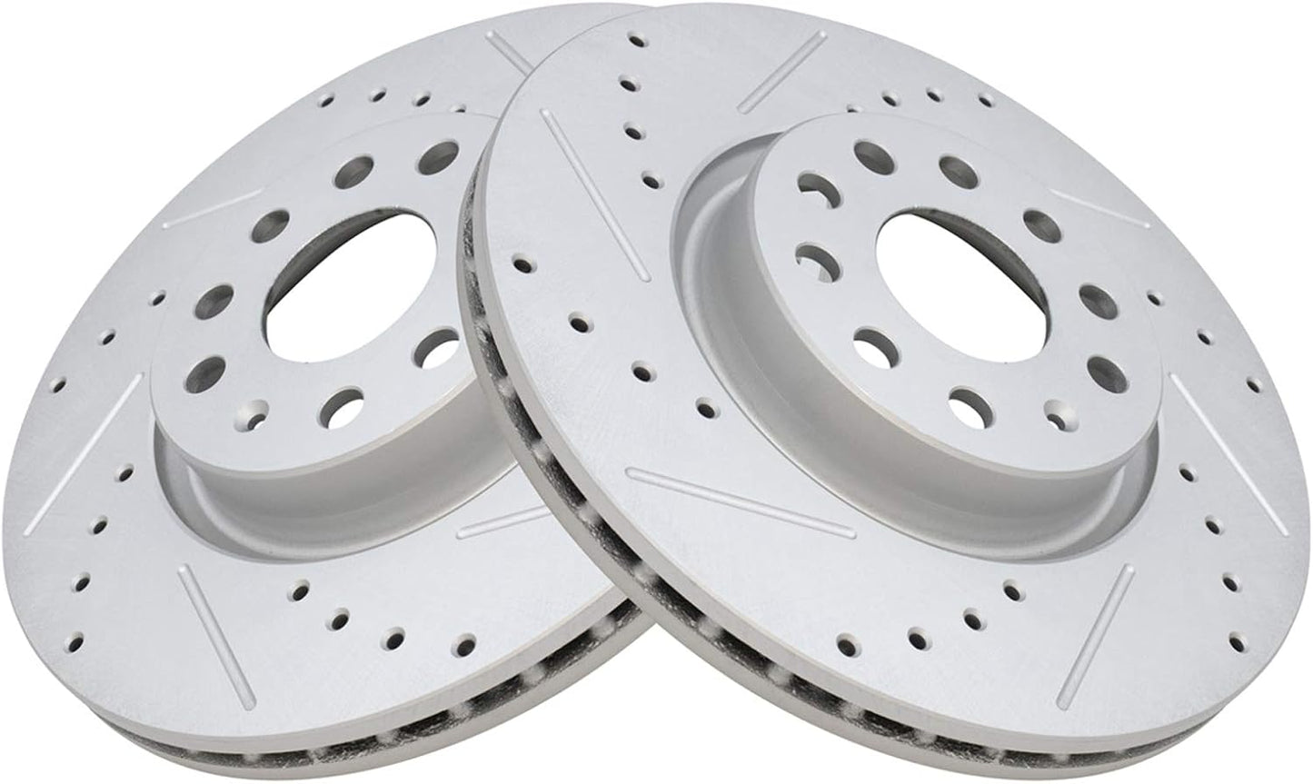 TRQ Front Performance Brake Rotor Drilled Slotted Pair Set Review