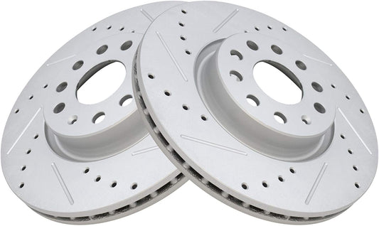 TRQ Front Performance Brake Rotor Drilled Slotted Pair Set Review
