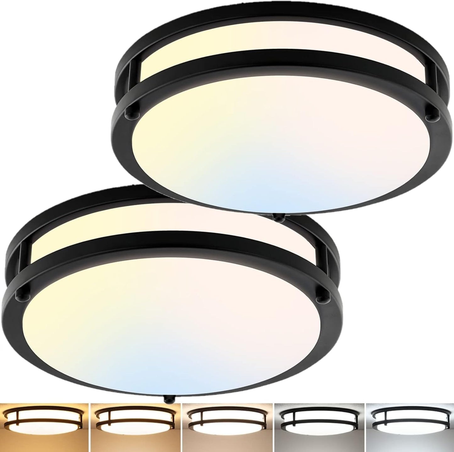 Ultra Bright 10Inch Dimmable LED Ceiling Light Fixtures 2-Pack