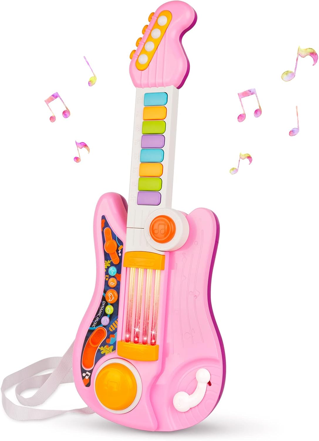 2-in-1 Kids Electric Guitar & Piano Set - Pink