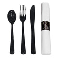 Pre-Rolled Disposable Heavy Duty Plastic Cutlery Kit - Ready to Serve