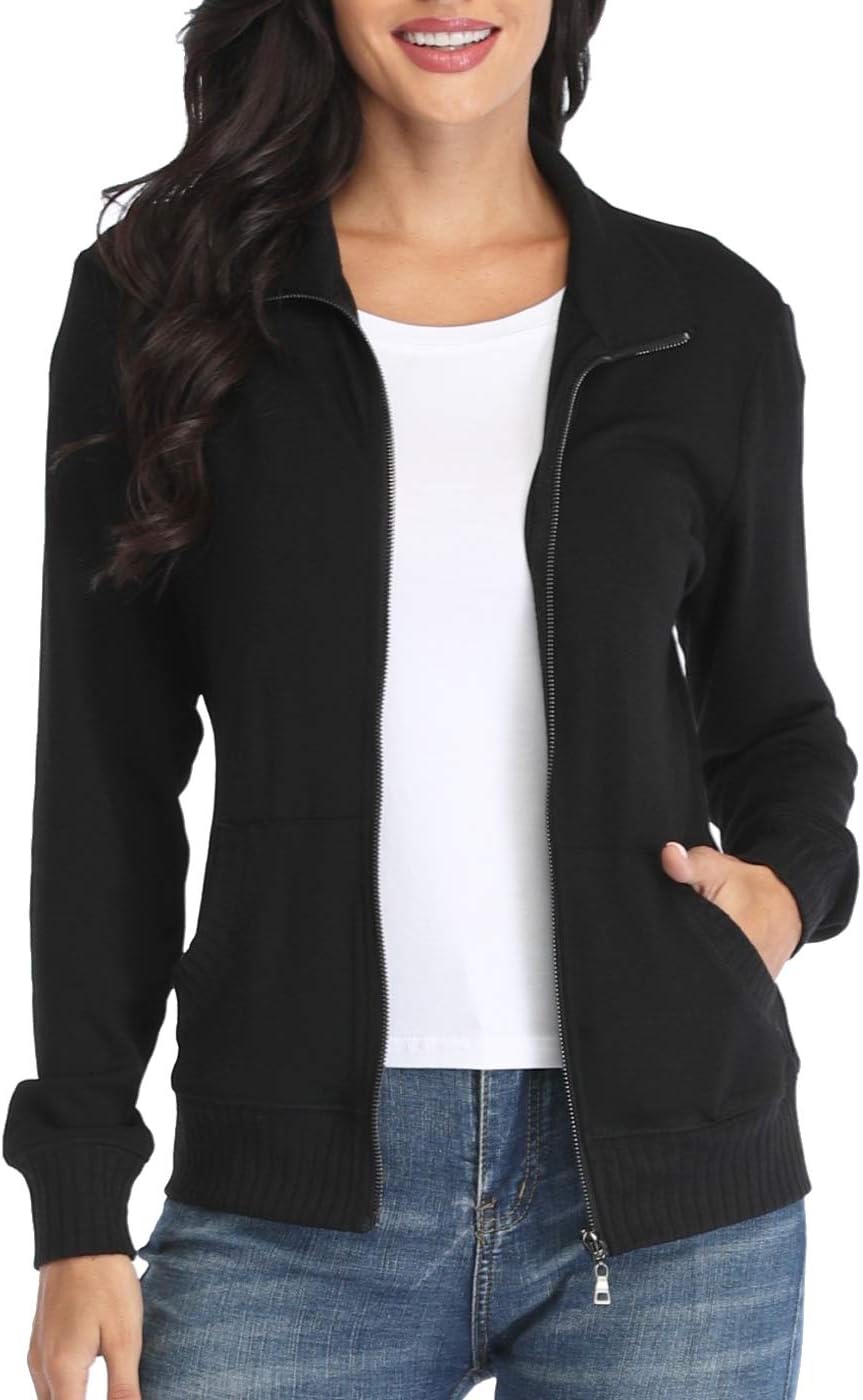 Women's Zip Up Sweatshirt Jacket for Running and Sports Wear