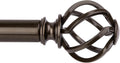 Bronze Curtain Rod for Windows 66 to 120 in - Heavy Duty Decorative