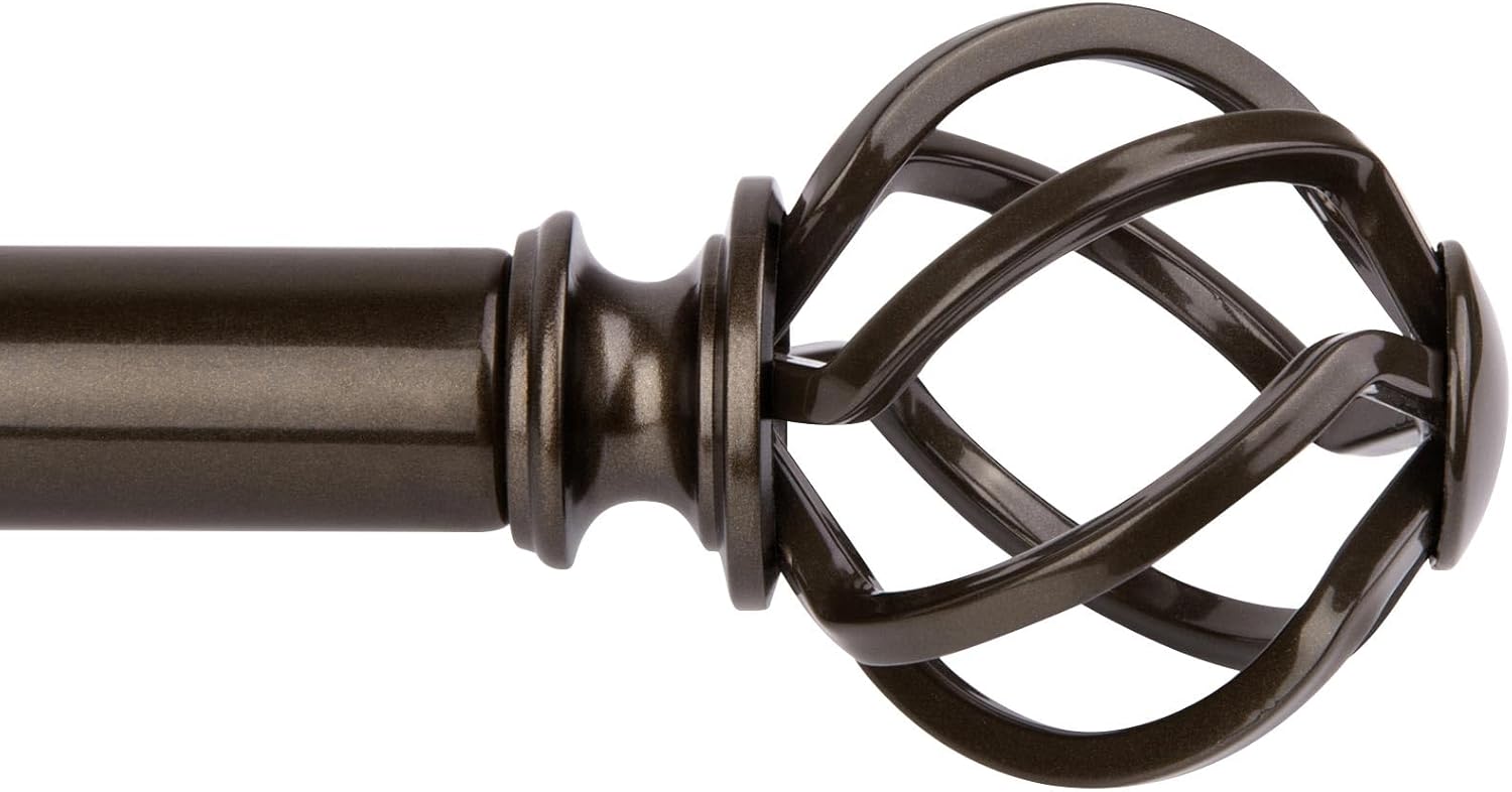 KAMANINA Bronze Curtain Rod 66 to 120 Inch Heavy Duty Design