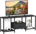 TV Stand with Fabric Drawer for 55 in TV - Compact Industrial Console