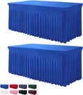 Table Skirts for Rectangle Tables 6ft - One-Piece Royal Blue