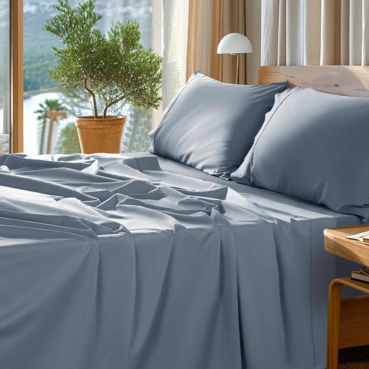 SONORO KATE 100% Egyptian Cotton Sheets Set for Luxurious Sleep