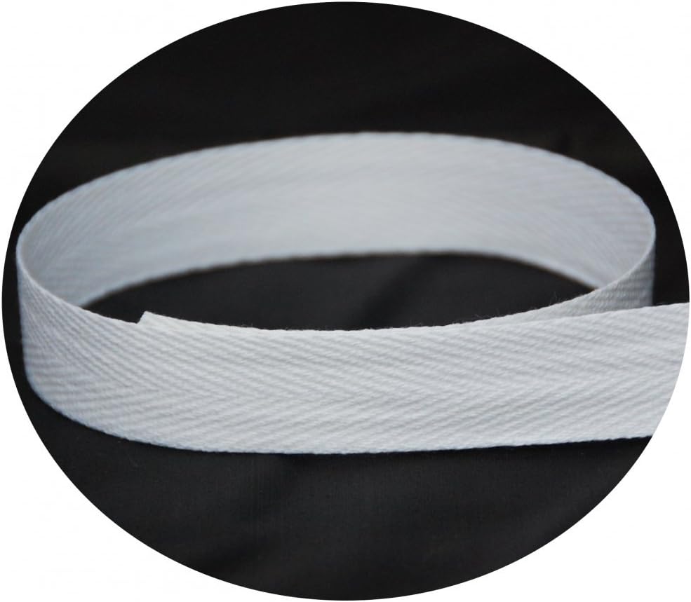 USA Made Ribbon Factory 1-1/2 in White Cotton Twill Tape - 50 Yards