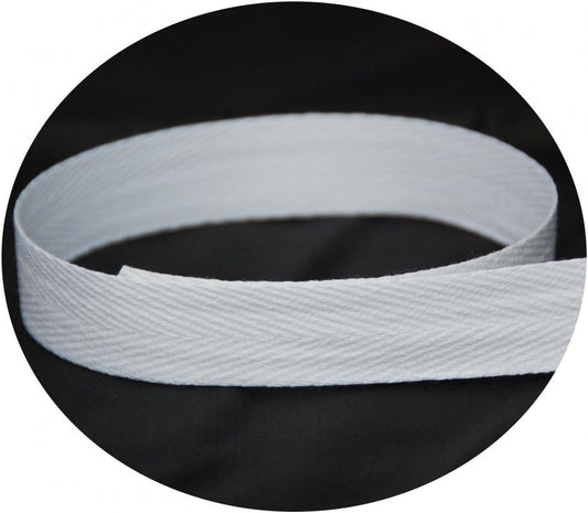 USA Made Ribbon Factory 1-1/2 in White Cotton Twill Tape - 50 Yards