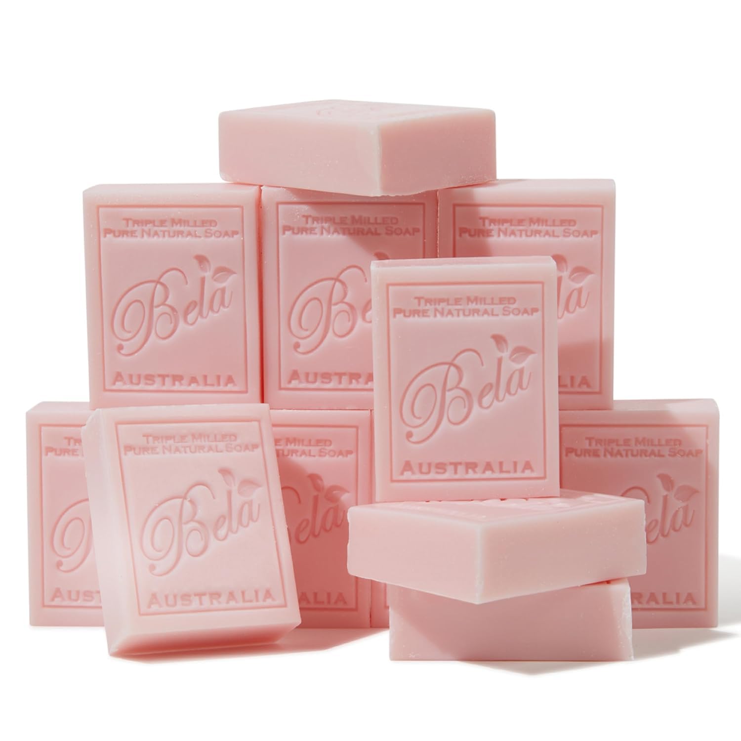 BELA Rose Soap Pack of 12 - Luxurious Triple Milled Bar Soap